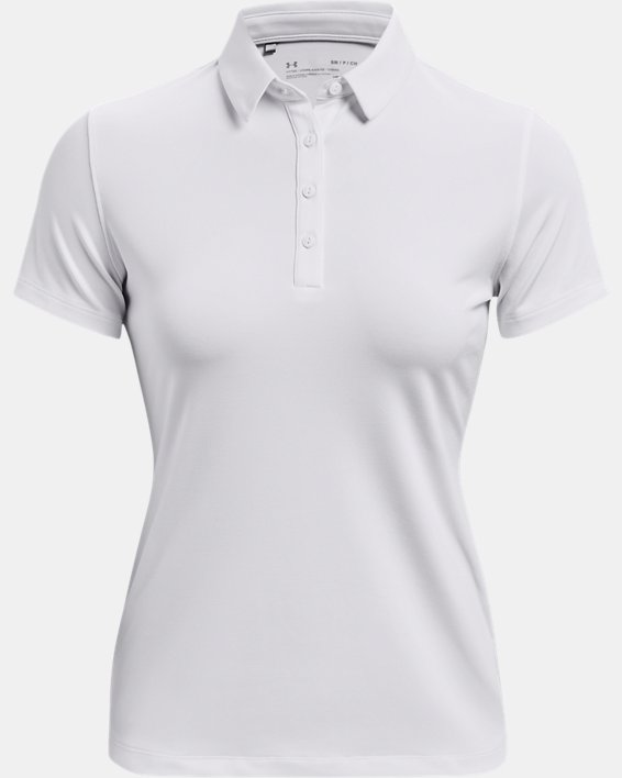 Damen UA Zinger Poloshirt, kurzärmlig, White, pdpMainDesktop image number 4